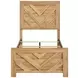 Corbin Natural Twin Panel Bed with Chevron Pattern