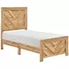 Corbin Natural Twin Panel Bed with Chevron Pattern