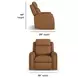 Felix Toasted Almond Leather Zero Gravity Triple Power Recliner with USB Charging and Heat Massage