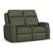 Felix Green Leather 63" Zero Gravity Triple Power Reclining Loveseat with USB Charging and Heat Massage