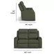Felix Green Leather 63" Zero Gravity Triple Power Reclining Loveseat with USB Charging and Heat Massage