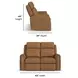Felix Toasted Almond Leather 63" Zero Gravity Triple Power Reclining Loveseat with USB Charging and Heat Massage