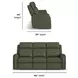 Felix Green Leather 86" Zero Gravity Triple Power Reclining Sofa with USB Charging and Heat Massage