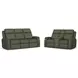 Felix Green Leather Zero Gravity Triple Power Reclining Living Room Set