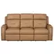 Felix Toasted Almond Leather 86" Zero Gravity Triple Power Reclining Sofa with USB Charging and Heat Massage