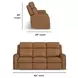 Felix Toasted Almond Leather 86" Zero Gravity Triple Power Reclining Sofa with USB Charging and Heat Massage