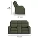 Felix Green Leather 74" Zero Gravity Triple Power Reclining Loveseat with USB Charging and Heat Massage