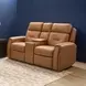 Felix Toasted Almond Leather 74" Zero Gravity Triple Power Reclining Loveseat with USB Charging and Heat Massage