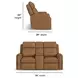 Felix Toasted Almond Leather 74" Zero Gravity Triple Power Reclining Loveseat with USB Charging and Heat Massage