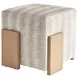 Sunset Key Hamden Beige Upholstered Square Ottoman