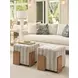 Sunset Key Hamden Beige Upholstered Square Ottoman