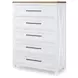 Franklin Harvest Oak and Natural White 5 Drawer Chest