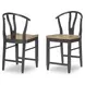 Franklin Harvest Oak and Aged Black Counter Height Dining Chair Set of 2