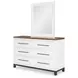 Dutton Natural White Rectangular Dresser Mirror
