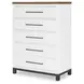 Dutton Natural White and Toasted Coconut Youth Panel Bedroom Set