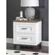 Dutton Natural White and Toasted Coconut 2 Drawer Nightstand with USB Charging