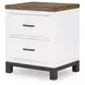 Dutton Natural White and Toasted Coconut 2 Drawer Nightstand with USB Charging