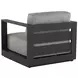 Tavira Lanikai Salt and Pepper Performance Fabric Upholstered Outdoor Arm Chair