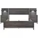 Zephyr Brownish Gray Queen Storage Wall Bed with Nightstand and LED Lighting