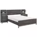 Zephyr Brownish Gray Queen Storage Wall Bed with Nightstand and LED Lighting