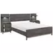Zephyr Brownish Gray Queen Storage Wall Bed with Nightstand and LED Lighting