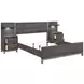 Zephyr Brownish Gray Queen Storage Wall Bed with Nightstand and LED Lighting