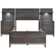 Zephyr Brownish Gray Twin Storage Wall Bed with Nightstand and LED Lighting