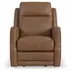Maxwell Cedar Brown Leather Power Gliding Recliner with USB Charging and Nailhead Trim