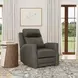 Maxwell Cinder Gray Leather Power Gliding Recliner with USB Charging and Nailhead Trim