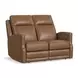 Maxwell Cedar Brown Leather 56" Zero Gravity Triple Power Reclining Loveseat with USB Charging and Nailhead Trim