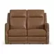 Maxwell Cedar Brown Leather 56" Zero Gravity Triple Power Reclining Loveseat with USB Charging and Nailhead Trim