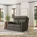 Maxwell Cinder Gray Leather 56" Zero Gravity Triple Power Reclining Loveseat with USB Charging and Nailhead Trim