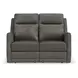 Maxwell Cinder Gray Leather Zero Gravity Triple Power Reclining Living Room Set
