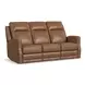 Maxwell Cedar Brown Leather 79" Zero Gravity Triple Power Reclining Sofa with USB Charging and Nailhead Trim