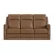 Maxwell Cedar Brown Leather 79" Zero Gravity Triple Power Reclining Sofa with USB Charging and Nailhead Trim