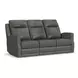 Maxwell Cinder Gray Leather Zero Gravity Triple Power Reclining Living Room Set