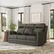 Maxwell Cinder Gray Leather Zero Gravity Triple Power Reclining Living Room Set