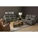 Maxwell Cinder Gray Leather Zero Gravity Triple Power Reclining Living Room Set