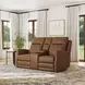 Maxwell Cedar Brown Leather 69" Zero Gravity Triple Power Reclining Loveseat with USB Charging and Nailhead Trim