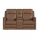 Maxwell Cedar Brown Leather 69" Zero Gravity Triple Power Reclining Loveseat with USB Charging and Nailhead Trim