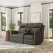 Maxwell Cinder Gray Leather 69" Zero Gravity Triple Power Reclining Loveseat with USB Charging and Nailhead Trim
