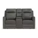 Maxwell Cinder Gray Leather Zero Gravity Triple Power Reclining Living Room Set