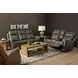 Maxwell Cinder Gray Leather 69" Zero Gravity Triple Power Reclining Loveseat with USB Charging and Nailhead Trim