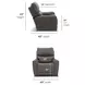 Carter Smoke Zero Gravity Triple Power Recliner with USB Charging and Heat Massage