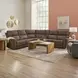 Carter Cappuccino 6 Piece Modular Zero Gravity Power Reclining Sectional with Power Lumbar and USB Charging