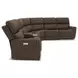 Carter Cappuccino 6 Piece Modular Zero Gravity Power Reclining Sectional with Power Lumbar and USB Charging