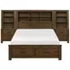 Sullivan Brown Full Storage Wall Platform Bed with Nightstand