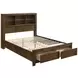 Sullivan Brown Full Storage Wall Platform Bed with Nightstand