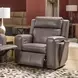 Wyatt Gunmetal Gray Leather Zero Gravity Power Recliner with Power Lumbar and USB Charging