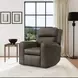 Wyatt Gunmetal Gray Leather Zero Gravity Power Recliner with Power Lumbar and USB Charging